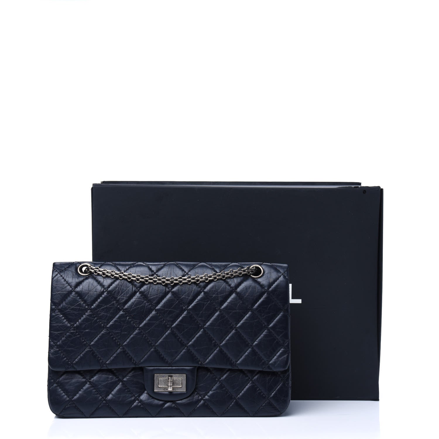 Chanel Aged Calfskin Quilted 2.55 Reissue 227 Flap Navy Blue 12 of 12