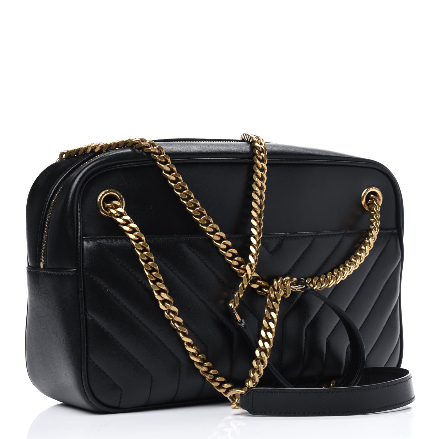 Saint Laurent Calfskin Matelasse Joan Camera Bag Black 2 of 14