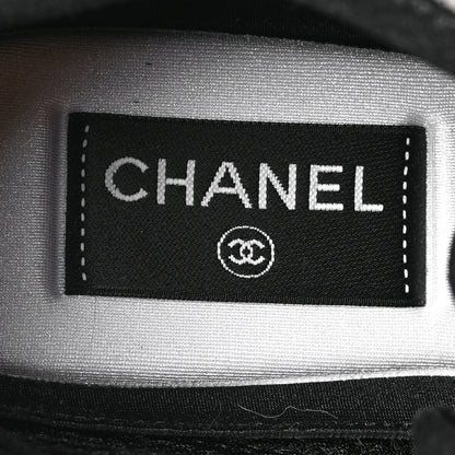 Chanel Fabric Suede Calfskin CC Sneakers 38 Grey 8 of 9