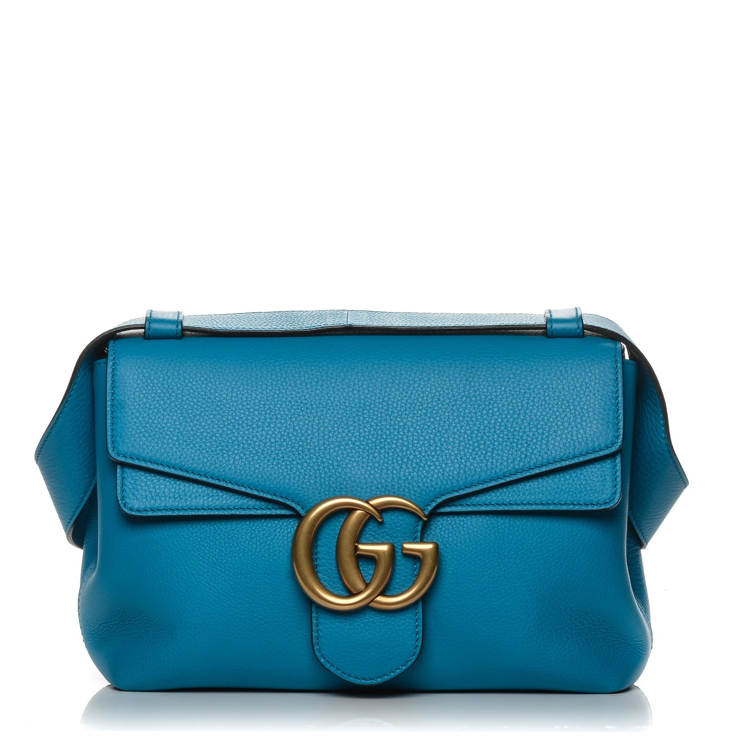 Calfskin GG Marmont Shoulder Bag Turquoise