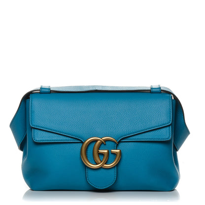 Gucci Calfskin GG Marmont Shoulder Bag Turquoise 7 of 12