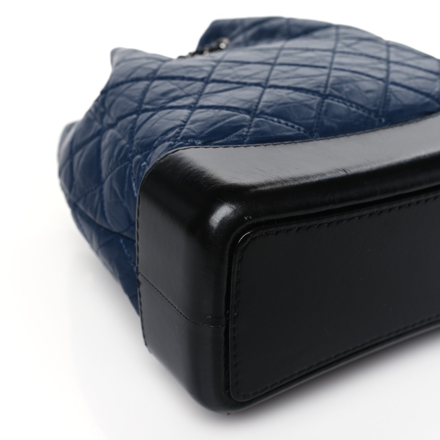 Chanel Aged Calfskin Quilted Gabrielle Backpack Navy Black 8 of 9
