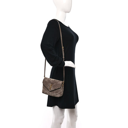 Saint Laurent Suede Toy Loulou Shoulder Bag Taupe 3 of 9