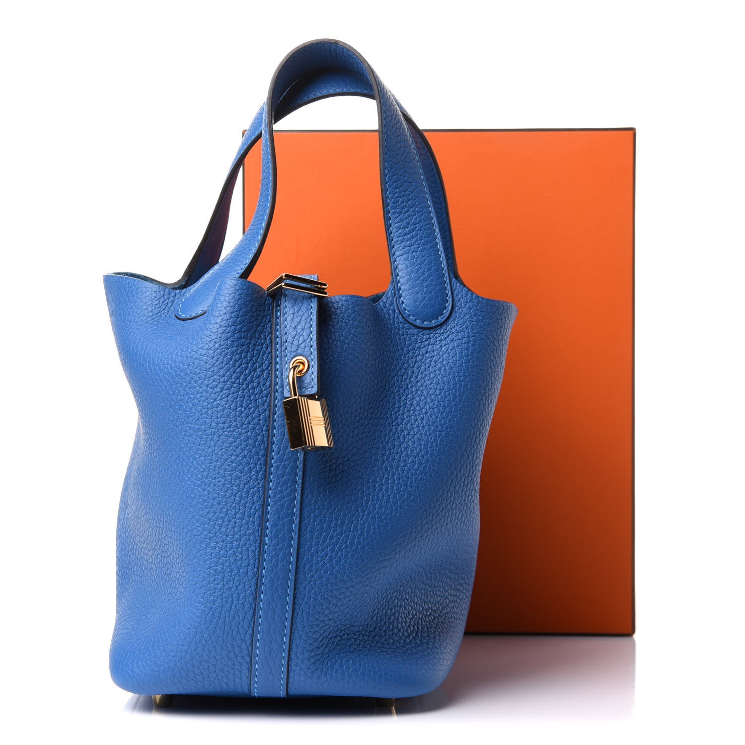Hermes Taurillon Clemence Picotin Lock 18 PM Mykonos 11 of 11
