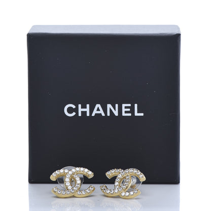 Chanel Crystal CC Earrings Gold 5 of 5