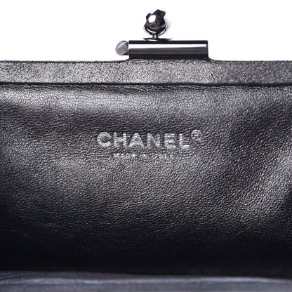 Chanel Metallic Crackled Calfskin Monte Carlo Clutch Dark Silver 6 of 7