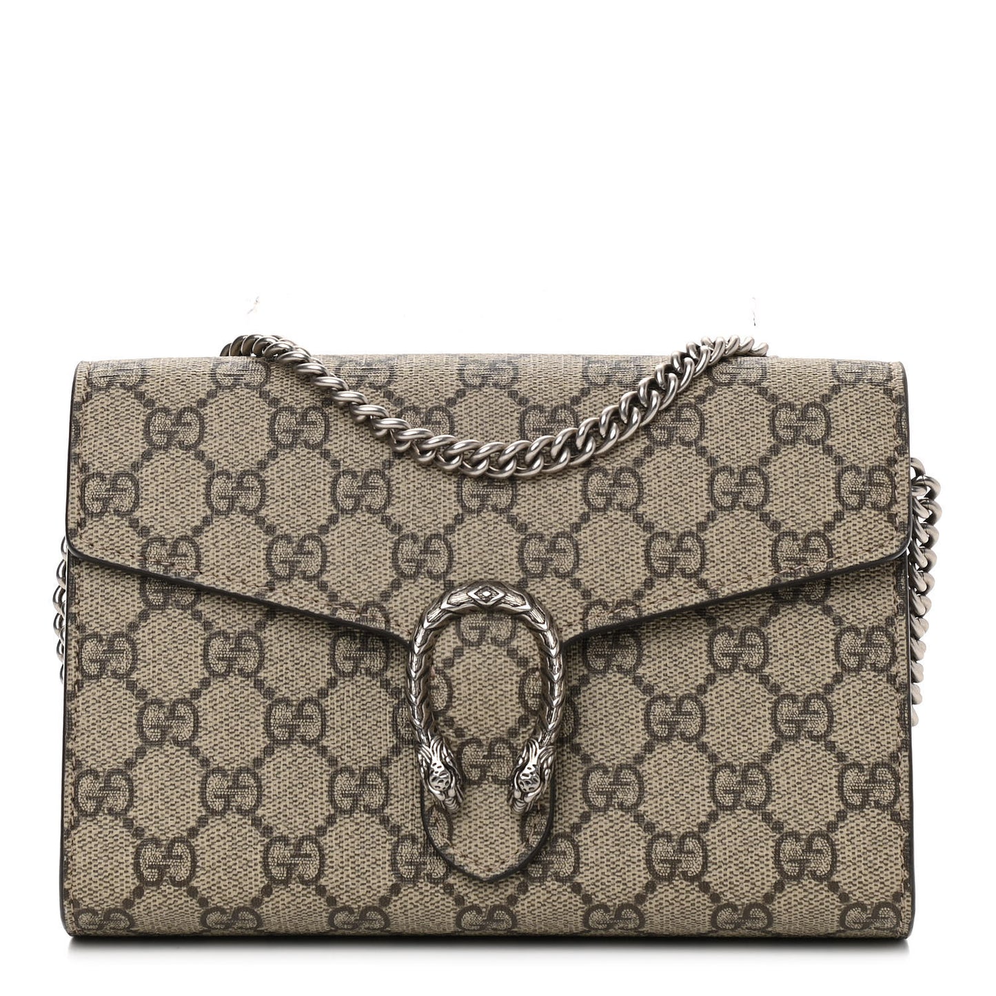 GG Supreme Monogram Mini Dionysus Chain Wallet Beige Taupe
