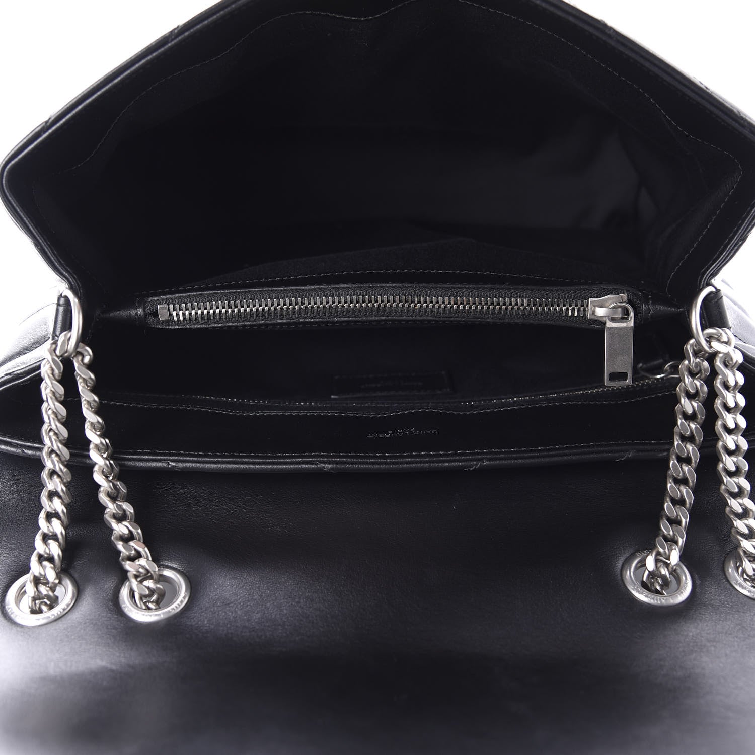 Saint Laurent Calfskin Y Quilted Monogram Medium Loulou Chain Satchel Black 5 of 11