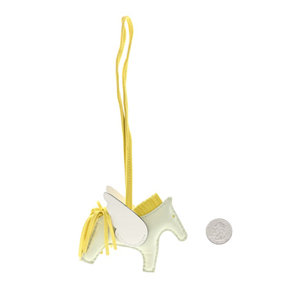 Hermes Milo Lambskin Grigri Rodeo Pegase Horse Bag Charm PM Vert Fizz Lime White 2 of 6