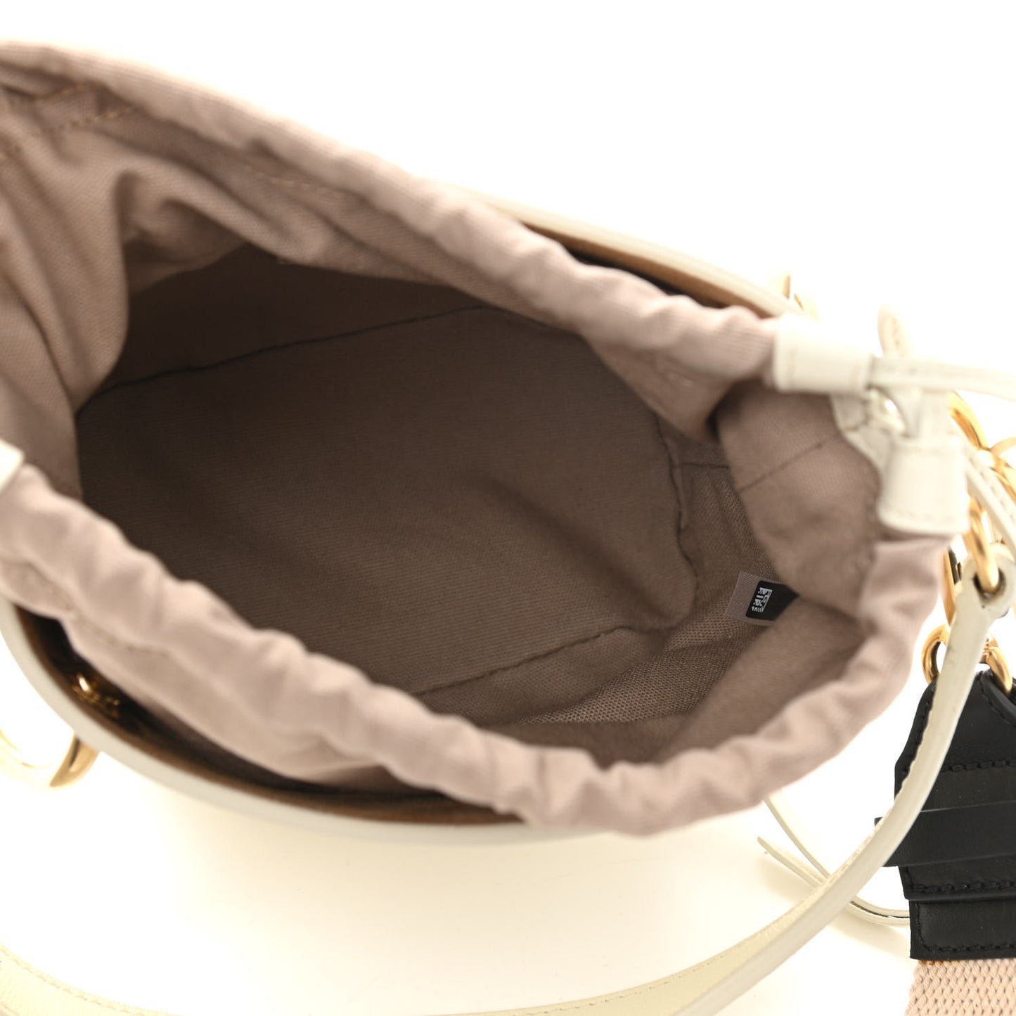 Smooth Calfskin Mini Roy Bucket Bag Natural White