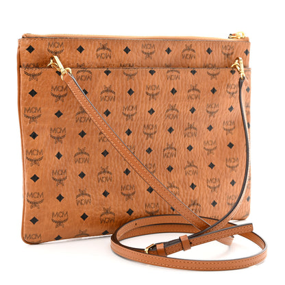 MCM Visetos Medium Crossbody Pouch Cognac 3 of 11
