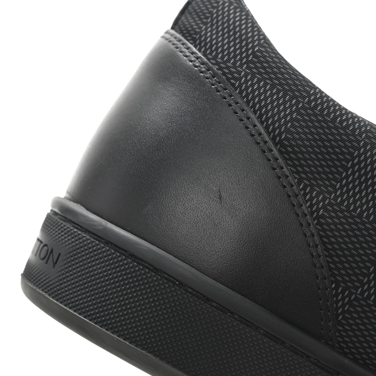 Calfskin Nylon Damier Offshore Sneakers 11 Black