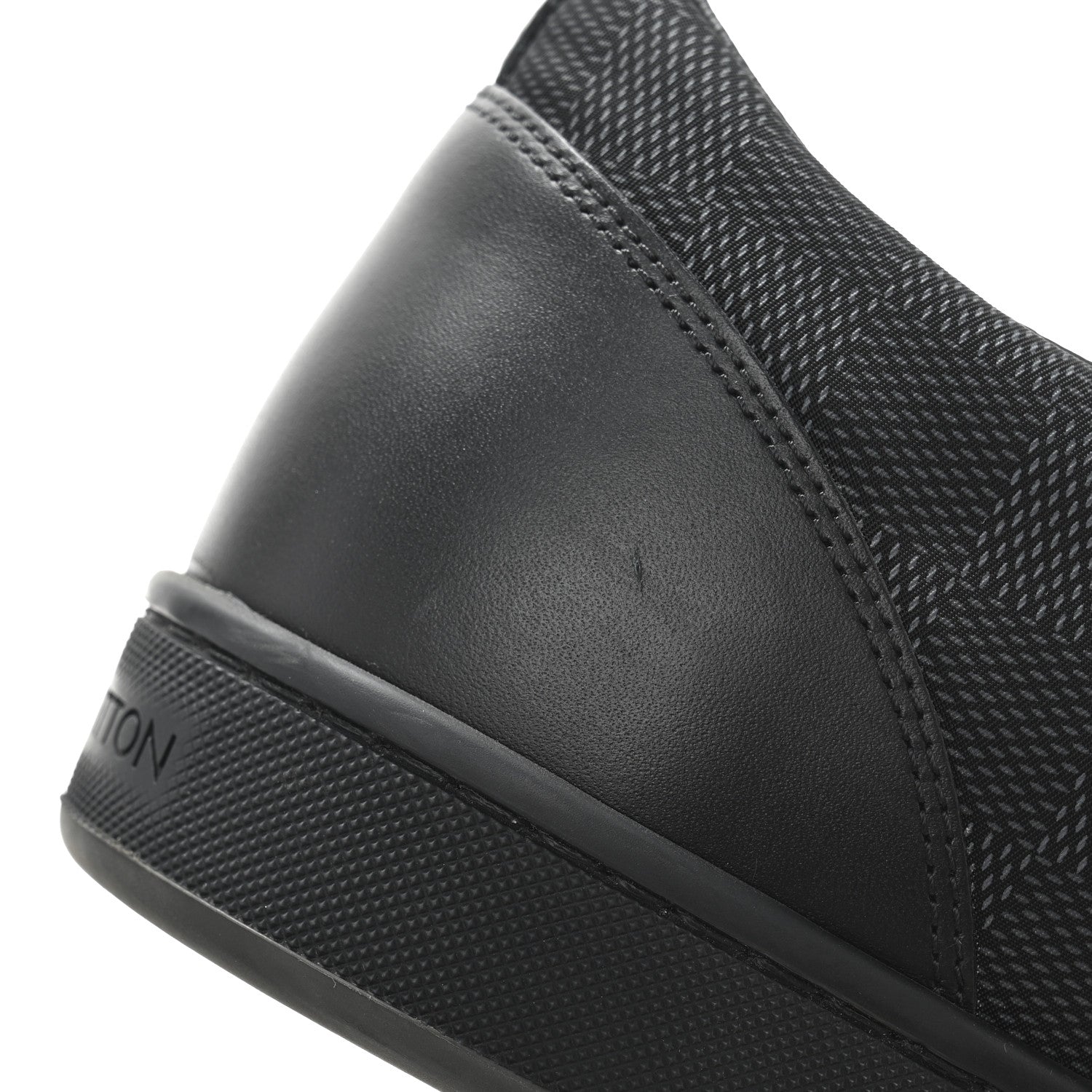 Louis Vuitton Calfskin Nylon Damier Offshore Sneakers 11 Black 9 of 9