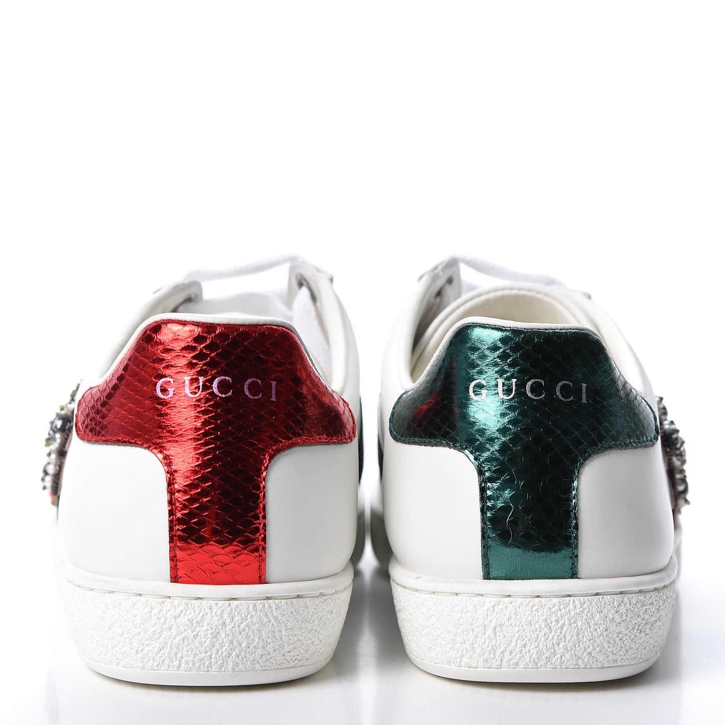 Calfskin Ayers Web Pierced Heart Embroidered New Ace Sneakers 36.5 White