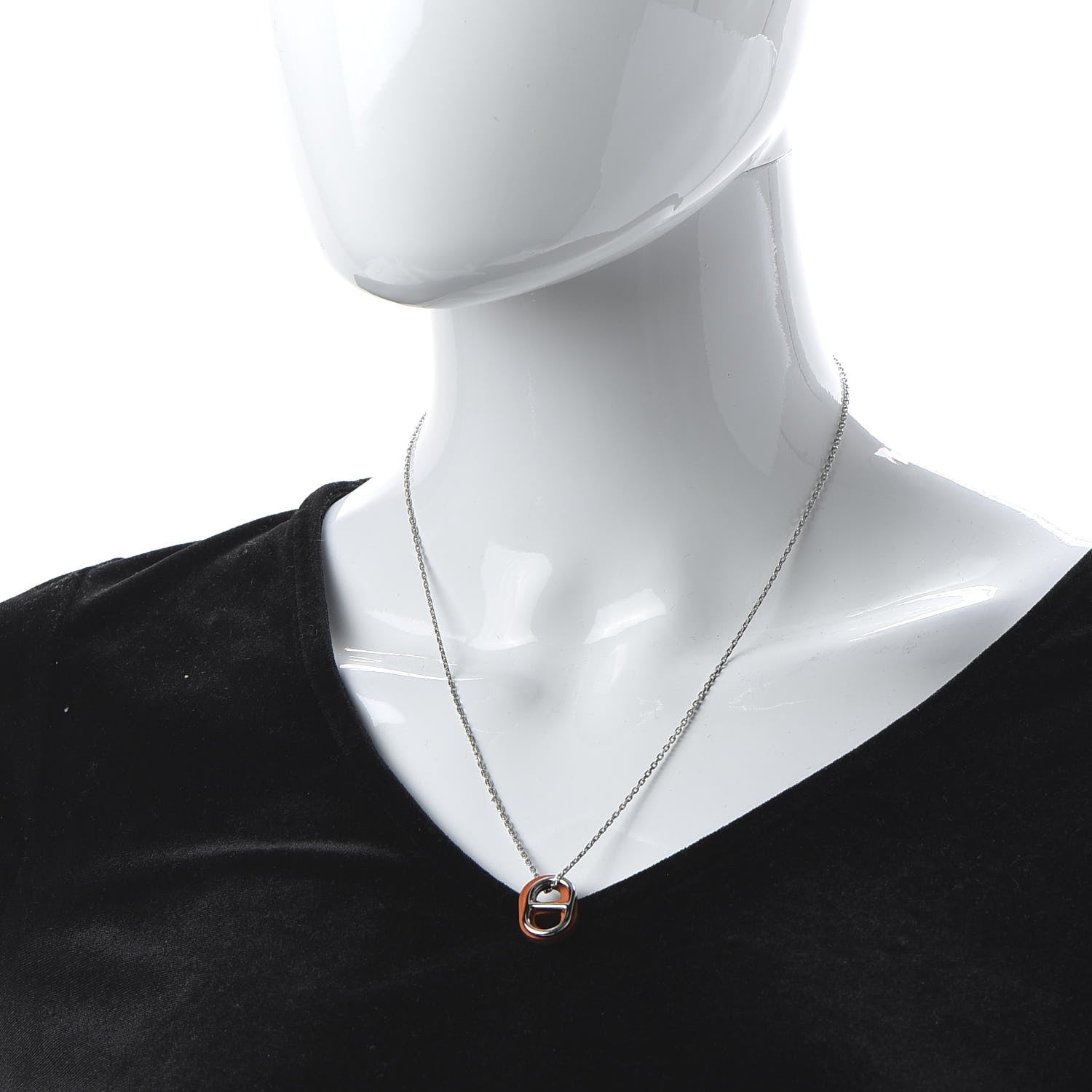 Hermes Swift O'Maillon Pendant Necklace Orange 2 of 7