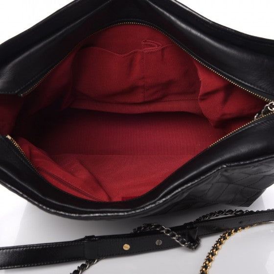 Chanel Aged Calfskin Quilted Large Gabrielle Hobo Black 6 of 13