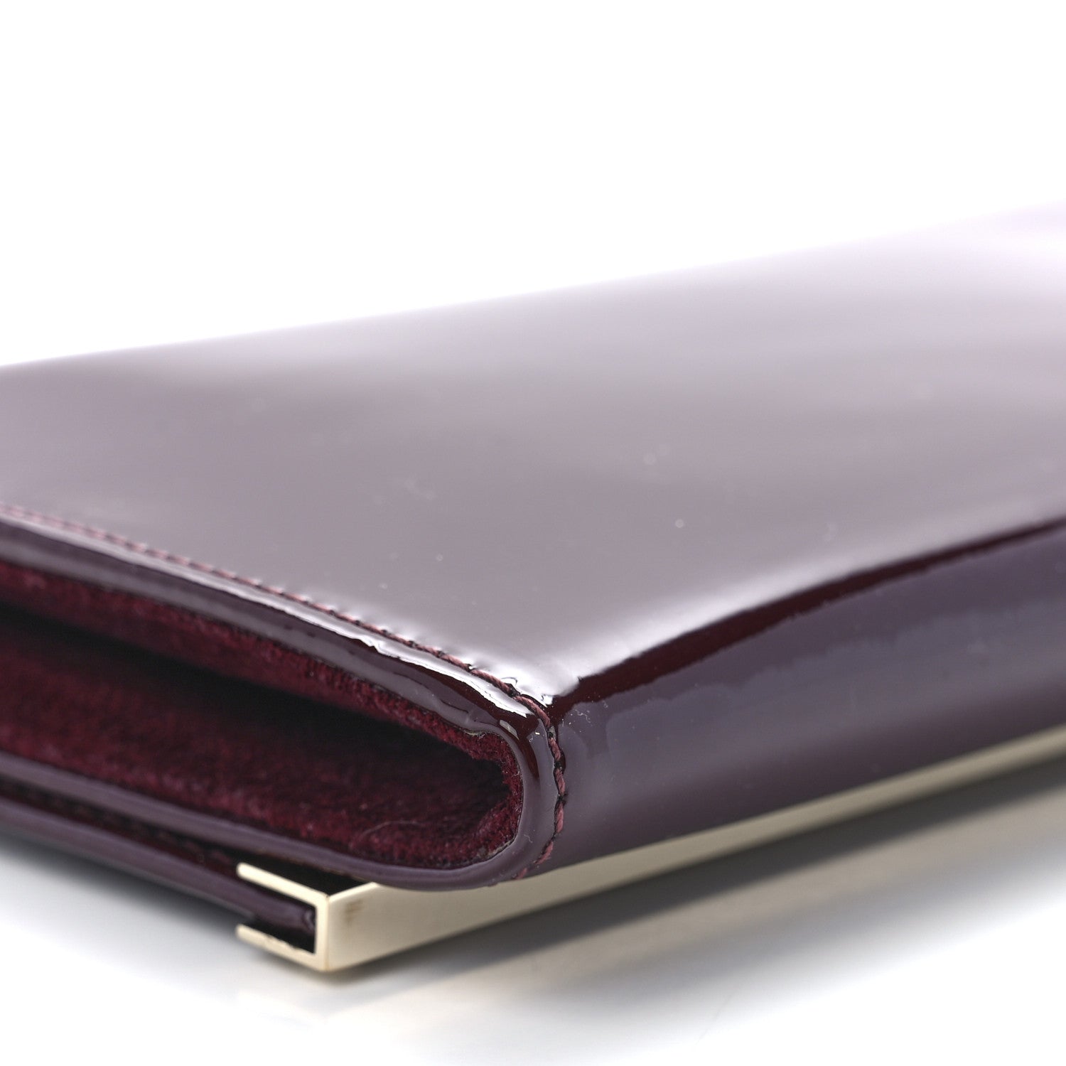Jimmy Choo Patent Milla Wallet on Chain Bordeaux 10 of 11