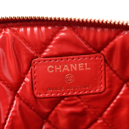 Chanel Lambskin Quilted Medium Casino Beauty CC Cosmetic Case Red 6 of 10