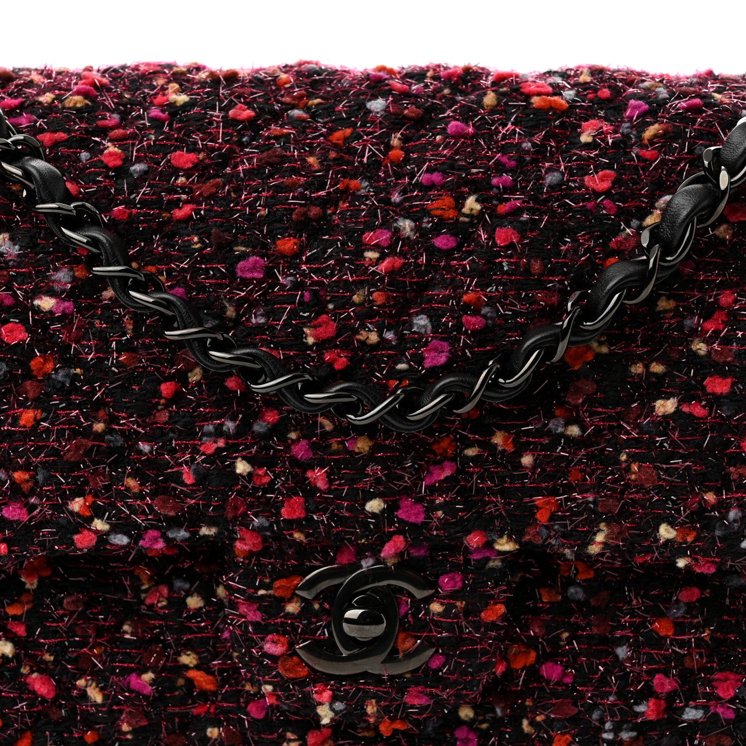 Chanel Tweed Quilted Medium Double Flap Multicolor 7 of 10