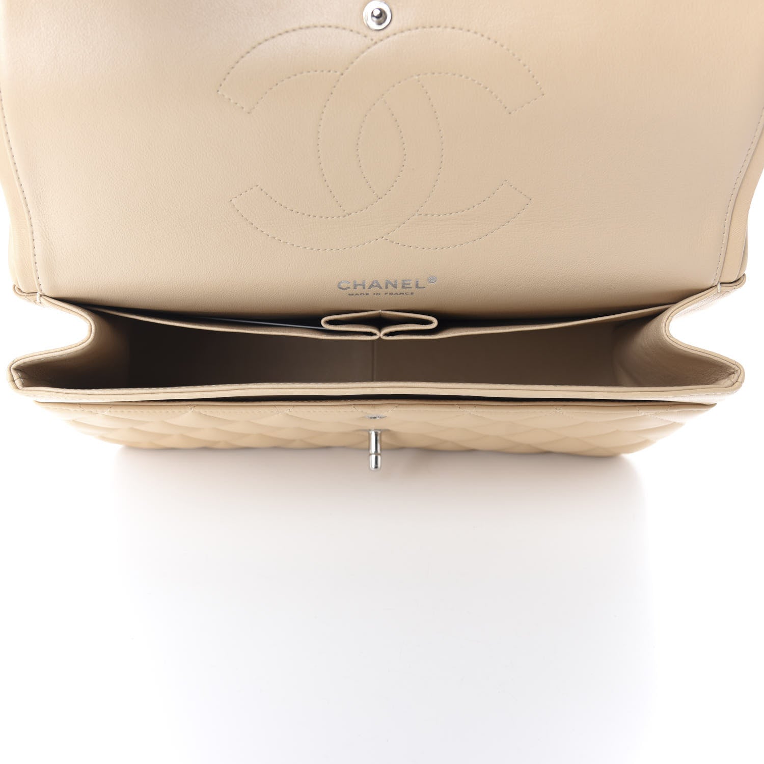 Chanel Lambskin Quilted Jumbo Double Flap Beige Clair 5 of 12