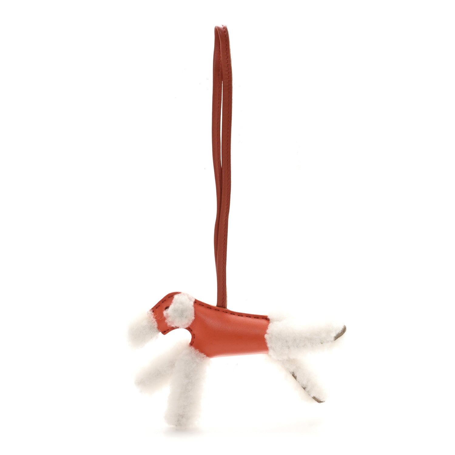 Hermes Milo Lambskin Shearling Budy Charm Orange Poppy 1 of 3