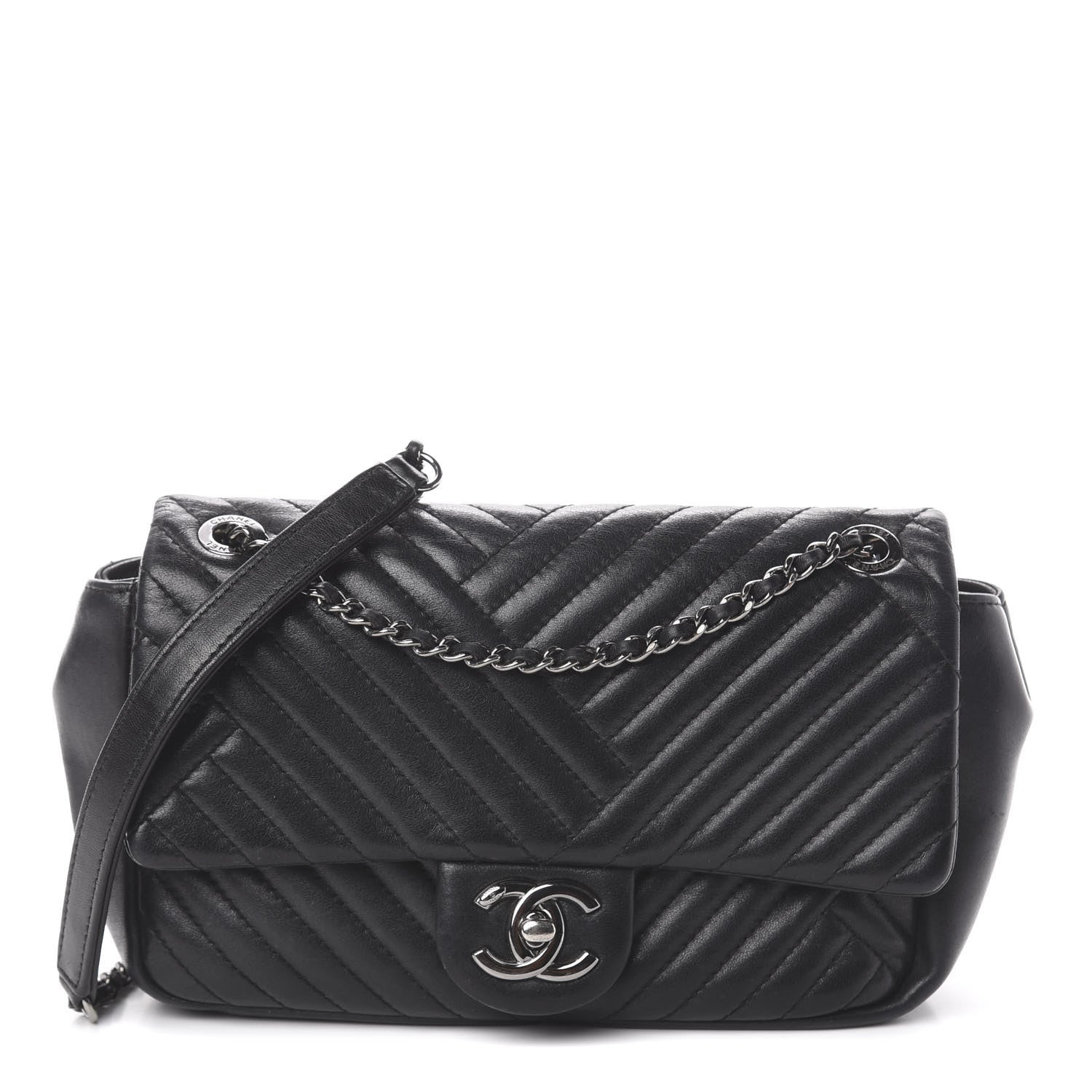 Chanel Lambskin Small CC Crossing Flap Black 1 of 12