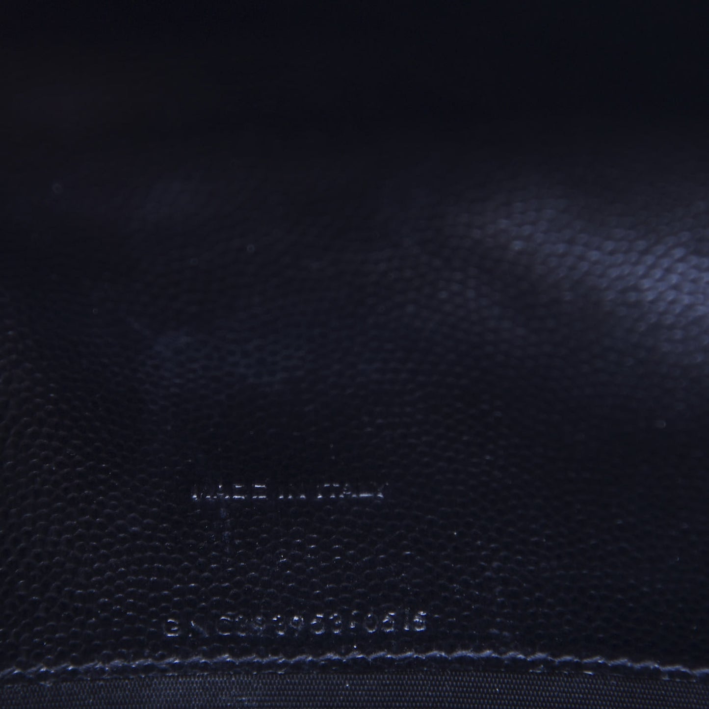 Grain De Poudre Matelasse Chevron Monogram Envelope Chain Wallet Black