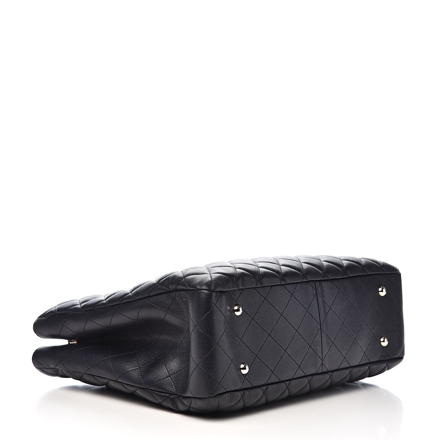 Caviar Quilted Large CC Shopping Tote Navy