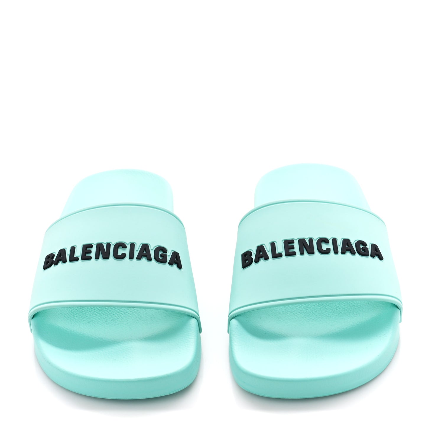 Rubber Logo Womens Pool Slide Sandals 37 Mint Black