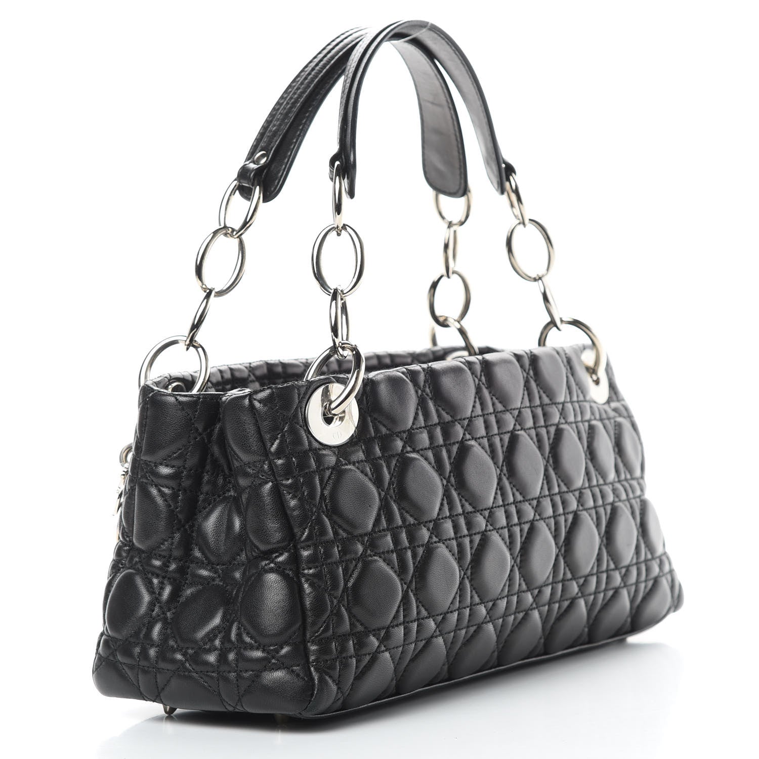 Christian Dior Lambskin Cannage Lady Dior Shoulder Bag Black 3 of 16