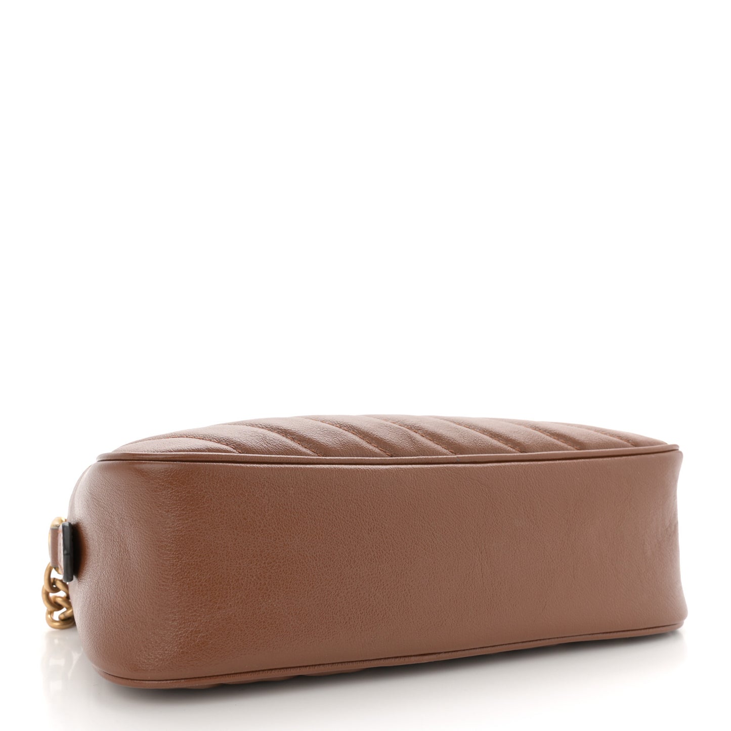 Glazed Calfskin Matelasse Diagonal Small GG Marmont Chain Shoulder Bag Cuir