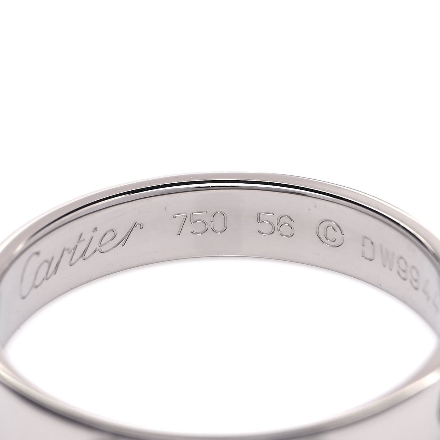 18K White Gold 3.5mm LOVE Wedding Band Ring 56 7.75