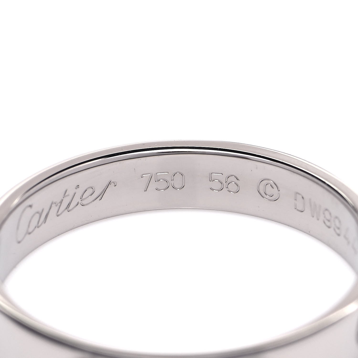 Cartier 18K White Gold 3.5mm LOVE Wedding Band Ring 56 7.75 5 of 5