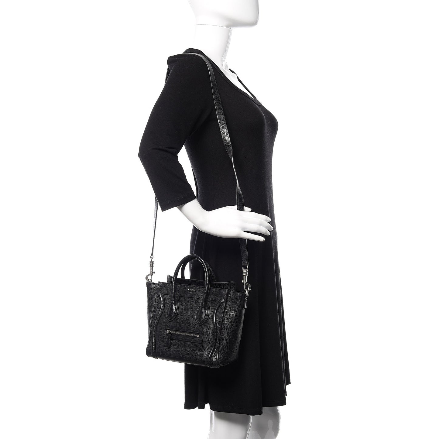 Drummed Calfskin Nano Luggage Black
