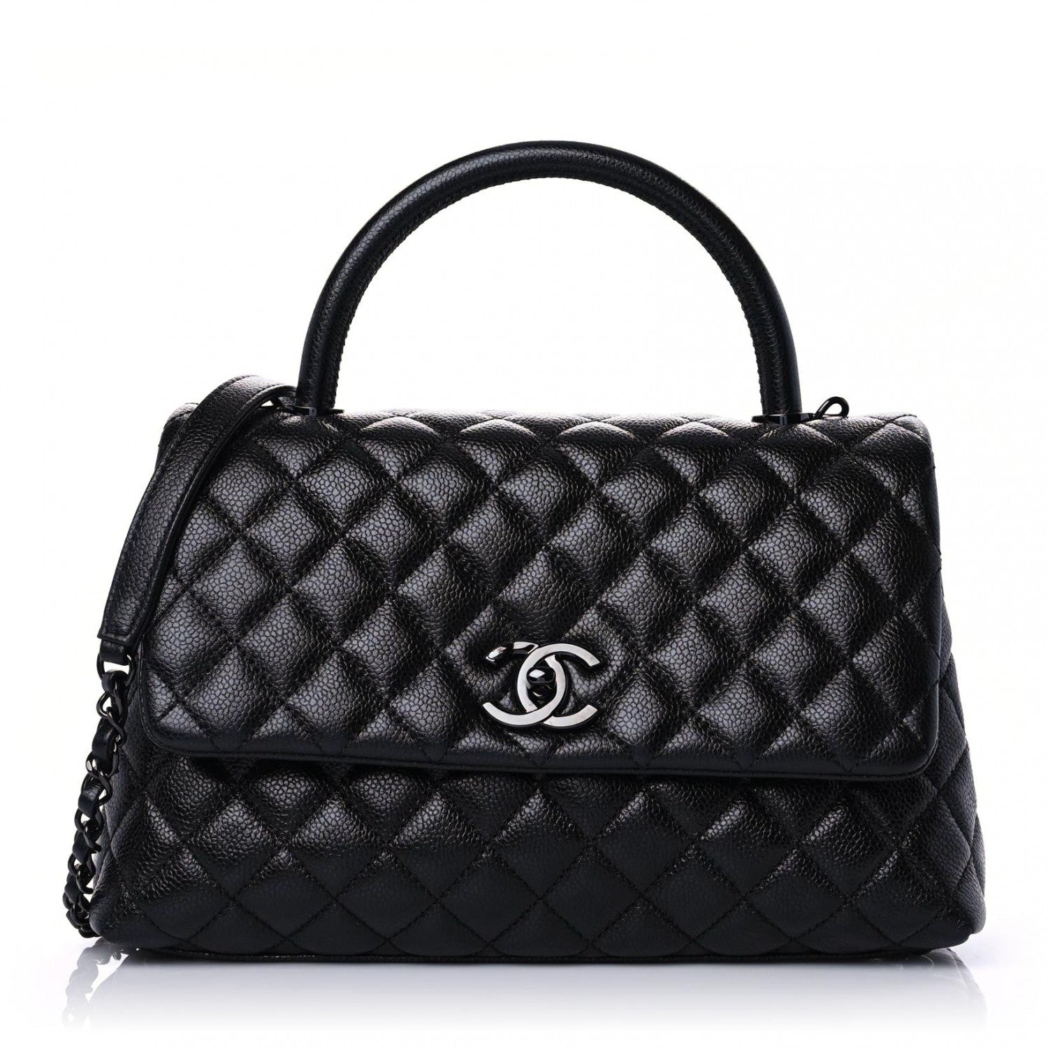 Chanel Caviar Quilted Small Coco Handle Flap So Black 1 of 10