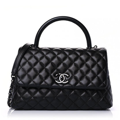 Chanel Caviar Quilted Small Coco Handle Flap So Black 1 of 10