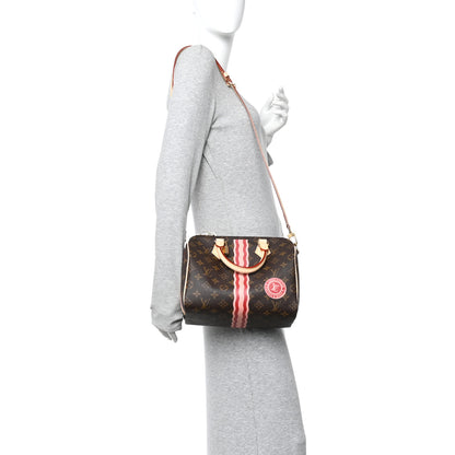 Louis Vuitton Mon Monogram Speedy Bandouliere 25 Light Pink Sari Red 2 of 9
