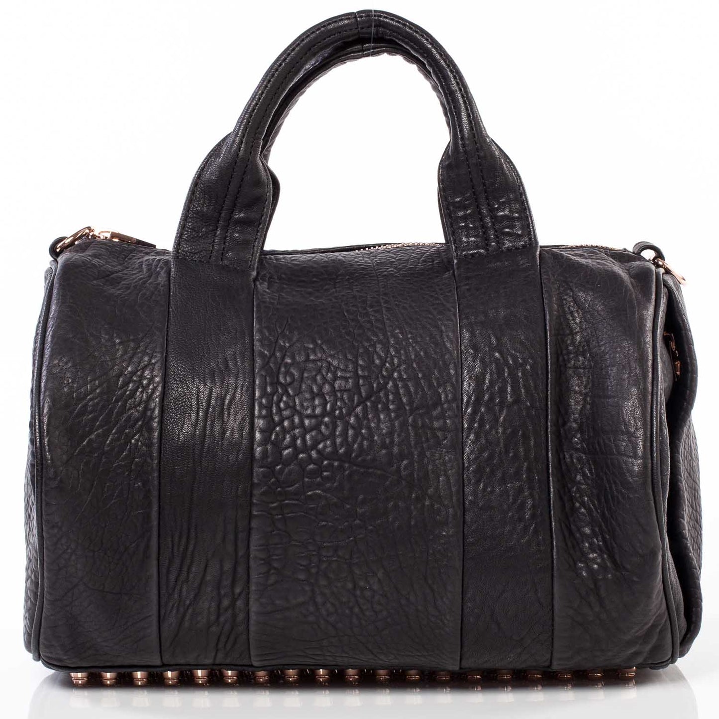 Leather Rocco w Rose Gold Hardware Black