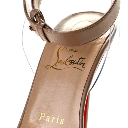 Christian Louboutin Shiny Nappa PVC Jonatina 100 Sandals 39 Nude 10 of 11