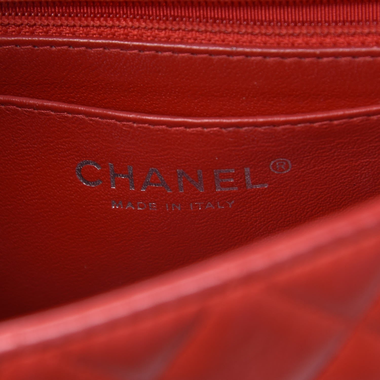 Chanel Lambskin Quilted Mini Rectangular Flap Red 10 of 11