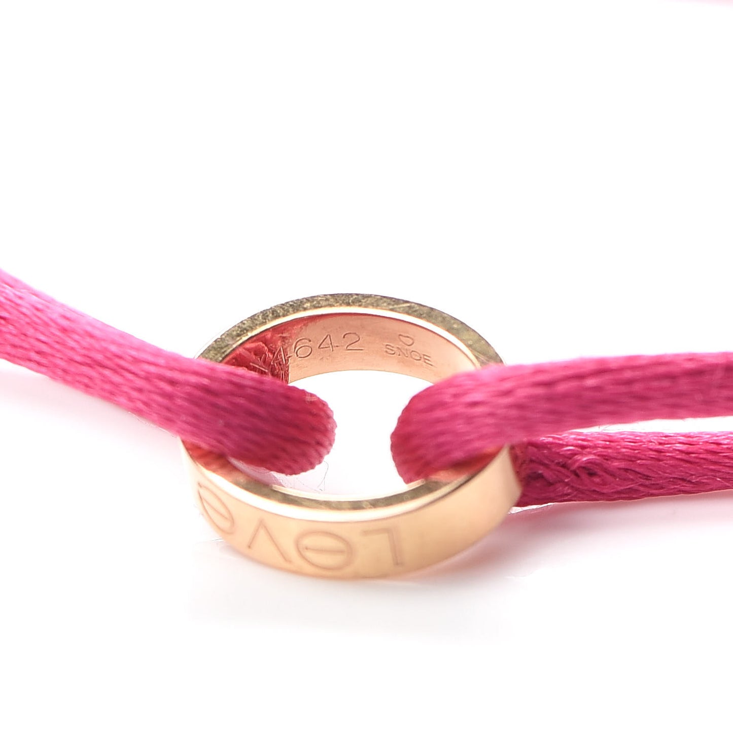 18K Pink Gold Charity LOVE Adjustable Cord Bracelet Pink