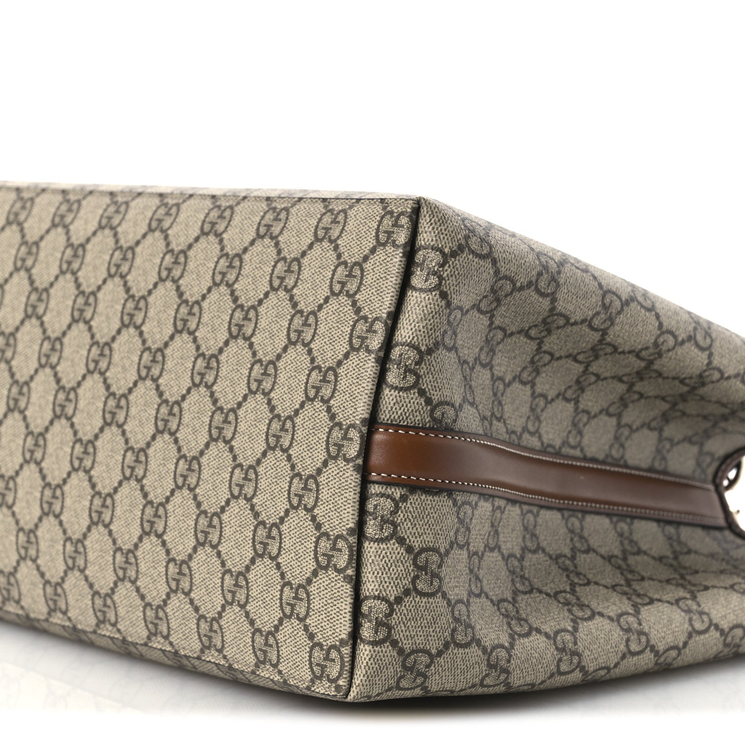 Gucci GG Supreme Monogram Emblem Large Tote Bag Beige Dark Brown 9 of 10