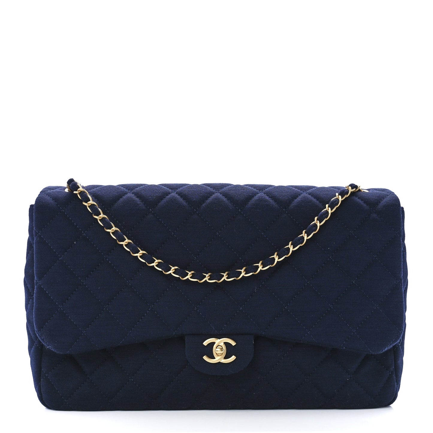 Jersey Quilted XL Jumbo Flap Navy