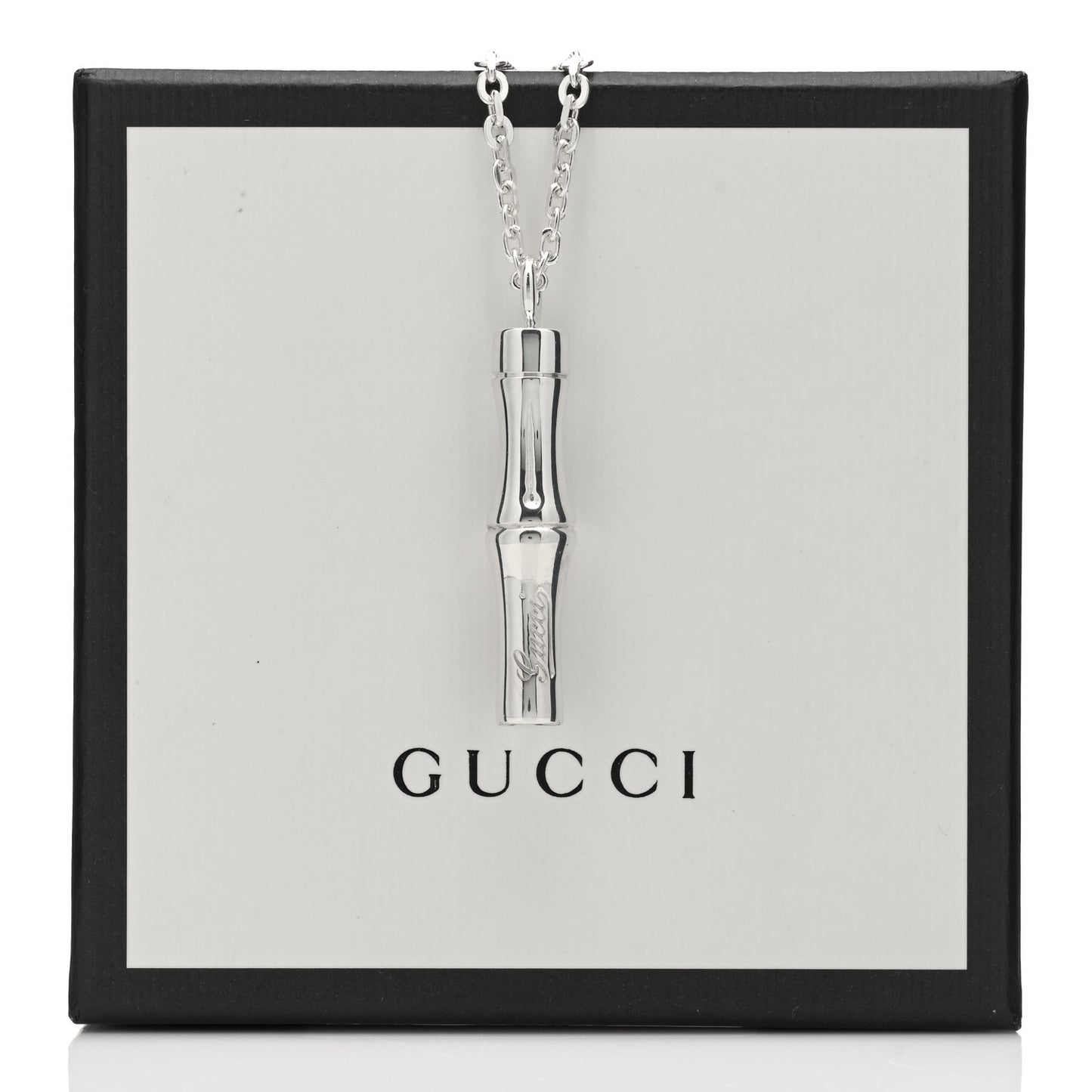Sterling Silver Bamboo Pendant Necklace