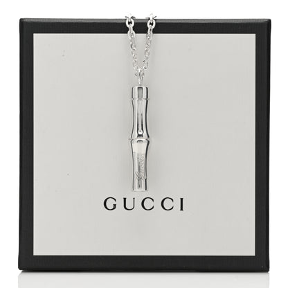 Gucci Sterling Silver Bamboo Pendant Necklace 5 of 5