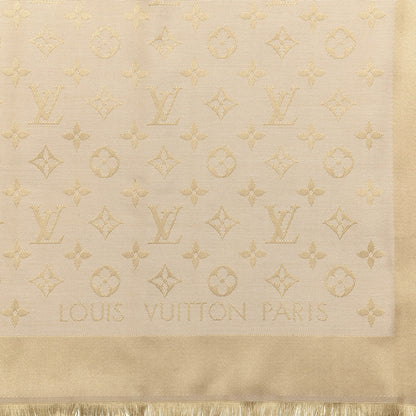 Louis Vuitton Silk Wool Monogram Denim Shawl Rose 2 of 2