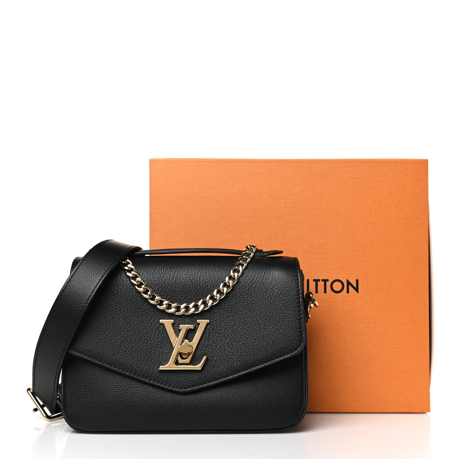 Louis Vuitton Grained Calfskin Lockme Oxford Black 9 of 9