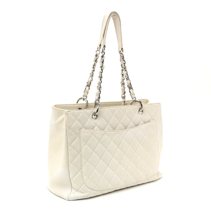 Chanel Caviar Quilted Grand Shopping Tote GST White 3 of 13
