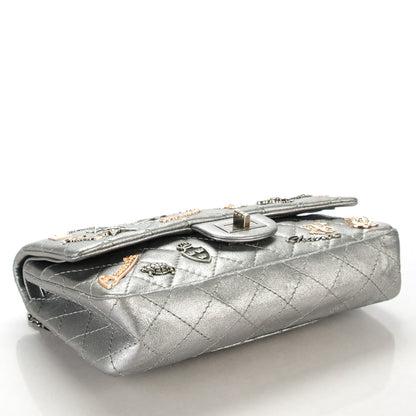 Chanel Metallic Calfskin Quilted Lucky Charms 2.55 Reissue 225 Flap Dark Silver 4 of 8