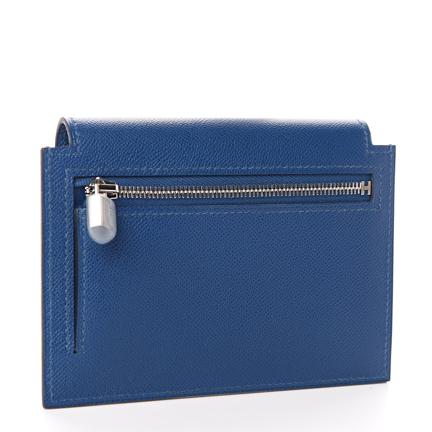 Hermes Madame Calfskin Kelly Pocket Compact Wallet Deep Bleu 3 of 8